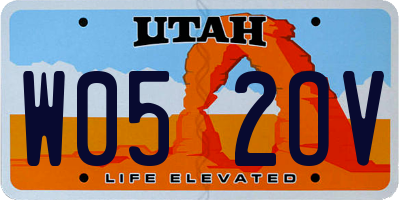 UT license plate W052OV