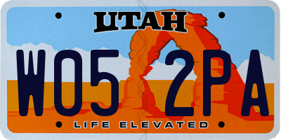 UT license plate W052PA