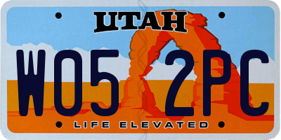 UT license plate W052PC