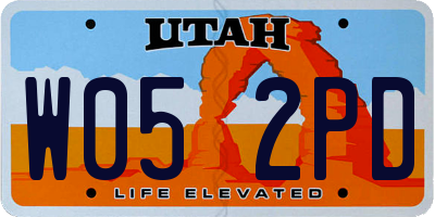 UT license plate W052PD
