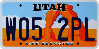 UT license plate W052PL