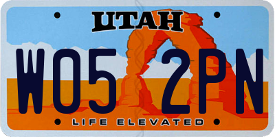 UT license plate W052PN