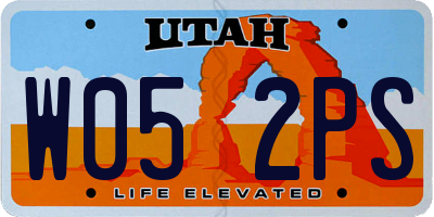 UT license plate W052PS