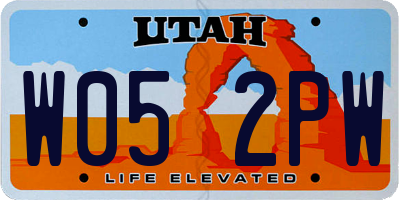 UT license plate W052PW