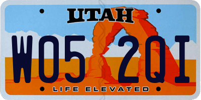 UT license plate W052QI