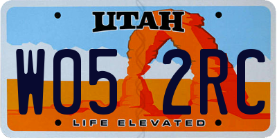 UT license plate W052RC