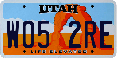 UT license plate W052RE