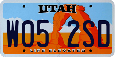 UT license plate W052SD