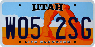 UT license plate W052SG