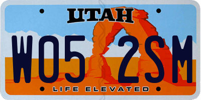 UT license plate W052SM