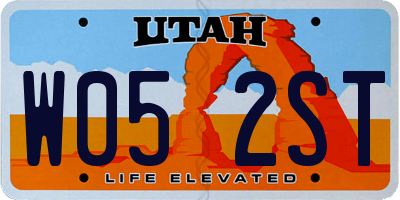 UT license plate W052ST