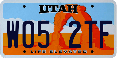 UT license plate W052TF