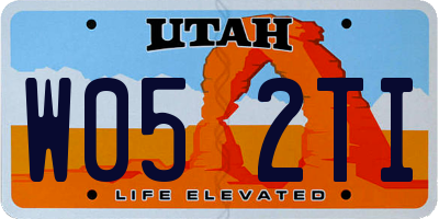 UT license plate W052TI