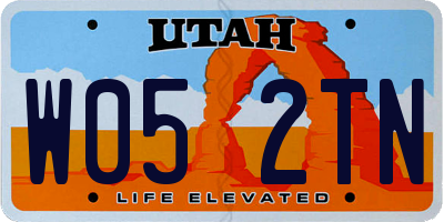 UT license plate W052TN