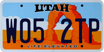 UT license plate W052TP