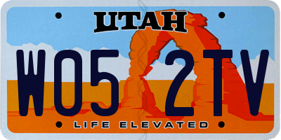 UT license plate W052TV