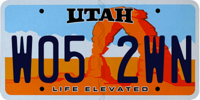UT license plate W052WN
