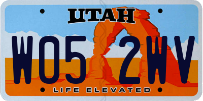 UT license plate W052WV