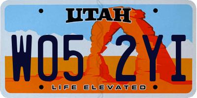 UT license plate W052YI
