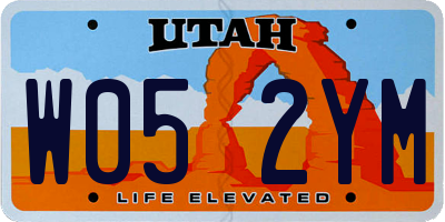 UT license plate W052YM