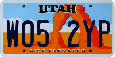 UT license plate W052YP