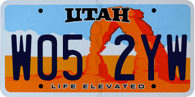 UT license plate W052YW