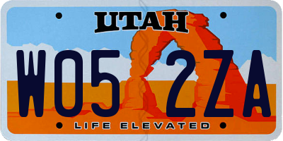 UT license plate W052ZA