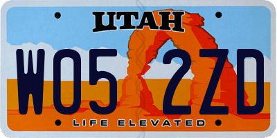 UT license plate W052ZD