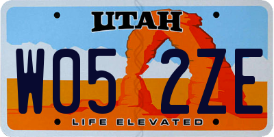 UT license plate W052ZE