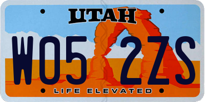 UT license plate W052ZS