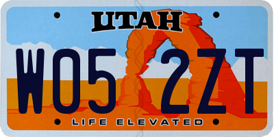 UT license plate W052ZT