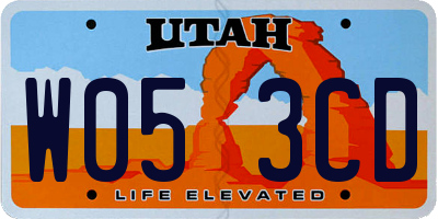 UT license plate W053CD