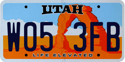 UT license plate W053FB