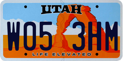 UT license plate W053HM