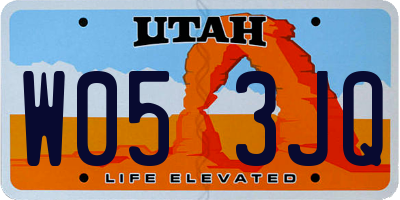 UT license plate W053JQ