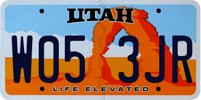 UT license plate W053JR