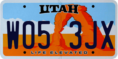 UT license plate W053JX