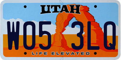 UT license plate W053LQ