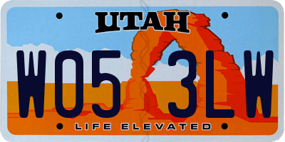 UT license plate W053LW
