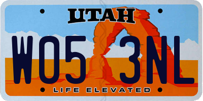 UT license plate W053NL
