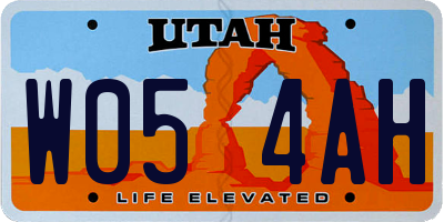 UT license plate W054AH