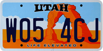 UT license plate W054CJ