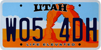 UT license plate W054DH