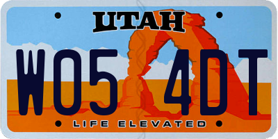 UT license plate W054DT