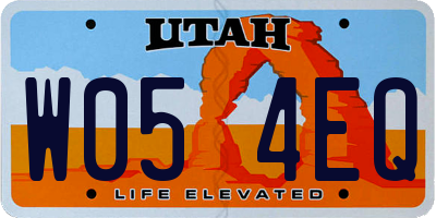 UT license plate W054EQ