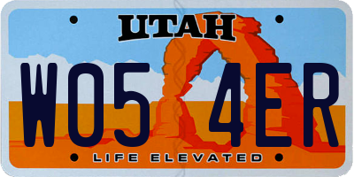 UT license plate W054ER