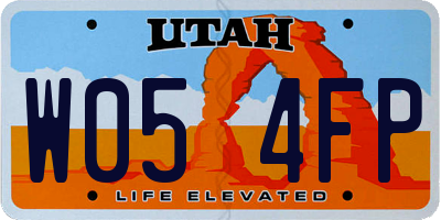 UT license plate W054FP