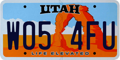 UT license plate W054FU