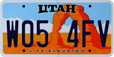 UT license plate W054FV