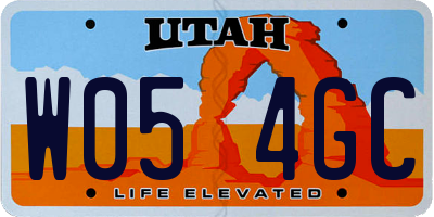 UT license plate W054GC